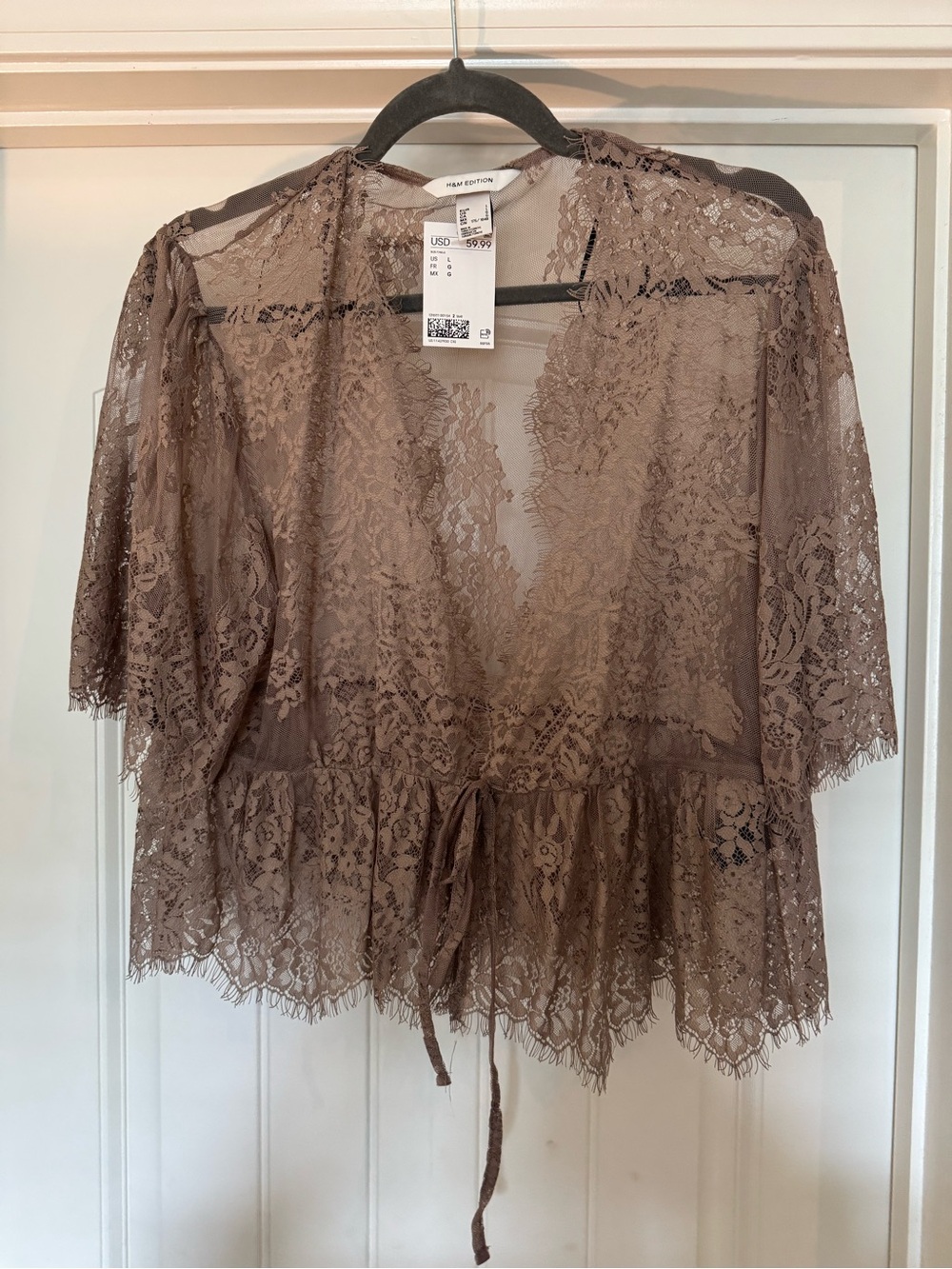 H&M lace tie top